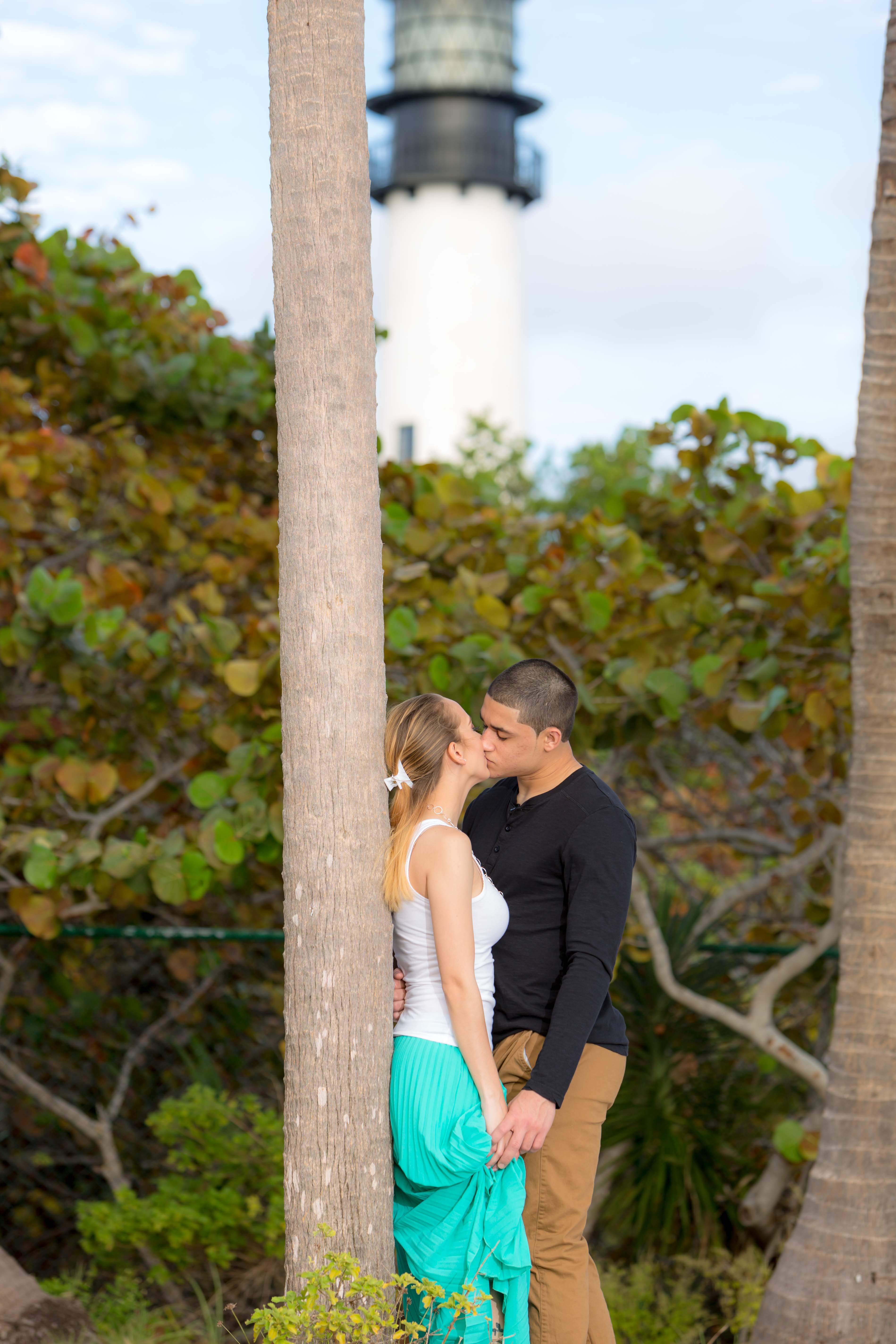 Beautiful Key Biscayne Engagement session at the Key Biscayne Lighthouse in Key Biscayne Florida