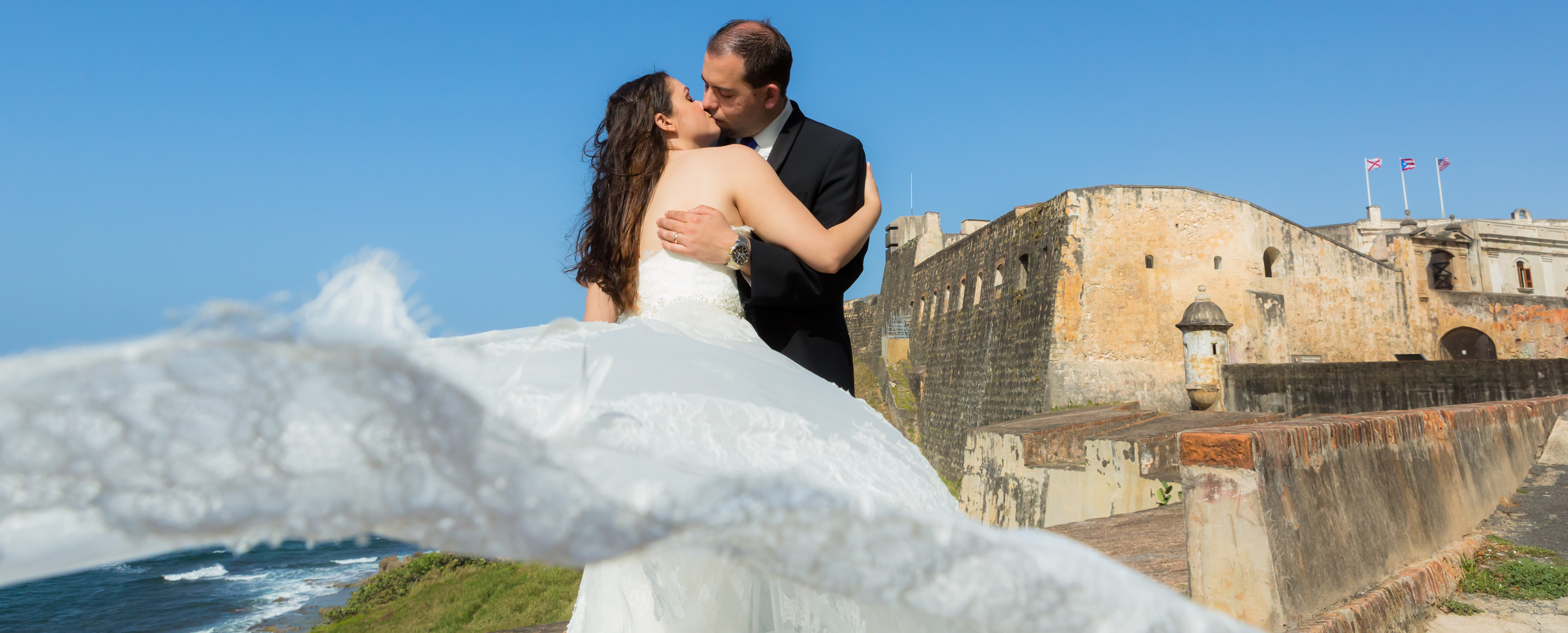 Puerto Rico Wedding Photographer Old san Juan Wedding Photography bride and groom Portrait