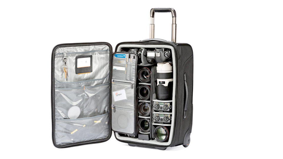 Couture Bridal Photography generic image of Canon gear in a Lowpro Bag for Wedding Photography tools blog post